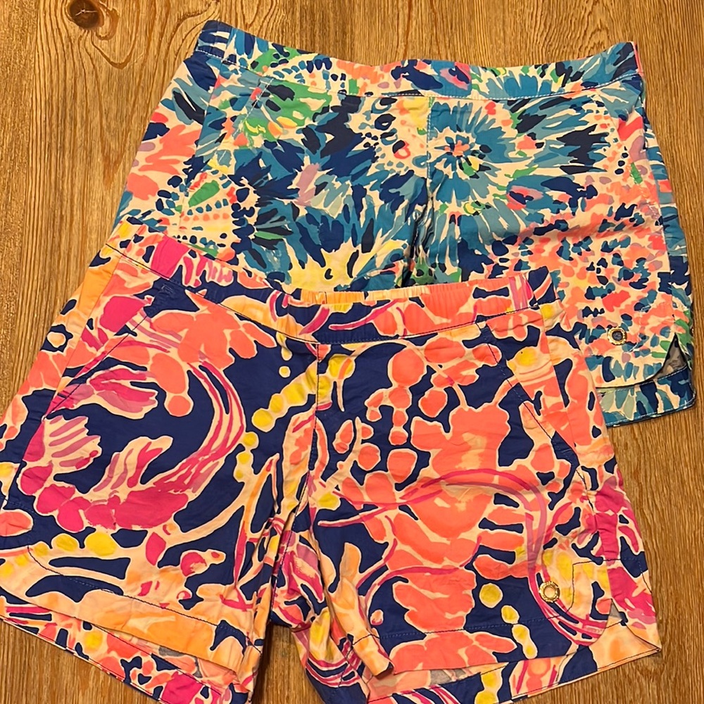 2 pairs Lilly Pulitzer ocean view shorts bundle
